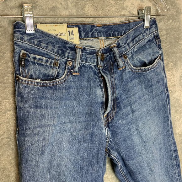 Abercrombie Boys Horton Slim Classic Straight Low Rise Button Medium Jean 14 - Picture 3 of 9